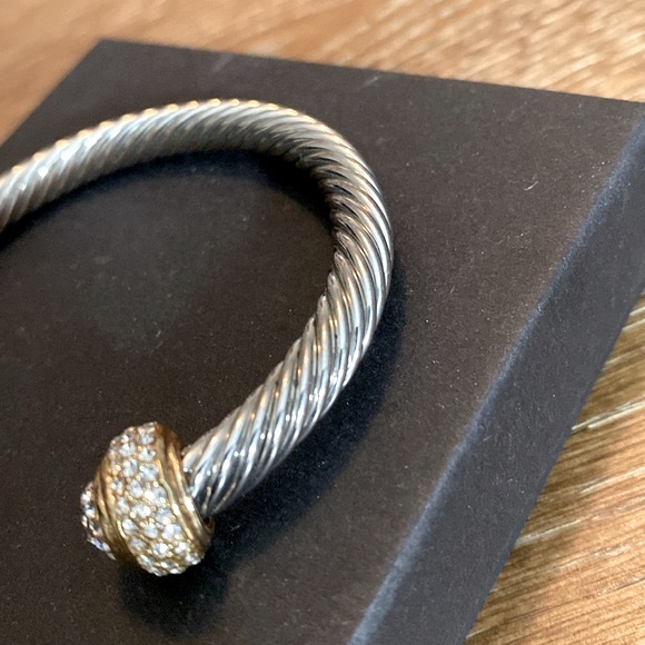 Bebe Two Toned Silver and Gold Crystal Bracelet - Picture 3 of 10